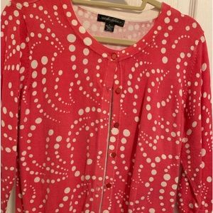 Pink & White  three-quarter sleeve button down cardigan